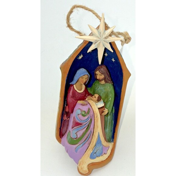 Jim Shore Stable Nativity Holy Family Lighted Ornament 2016 New W/Tag Works! - Picture 1 of 15